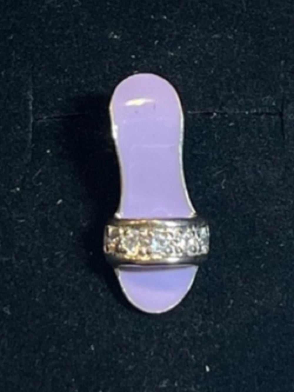 Sterling silver purple heel pendant